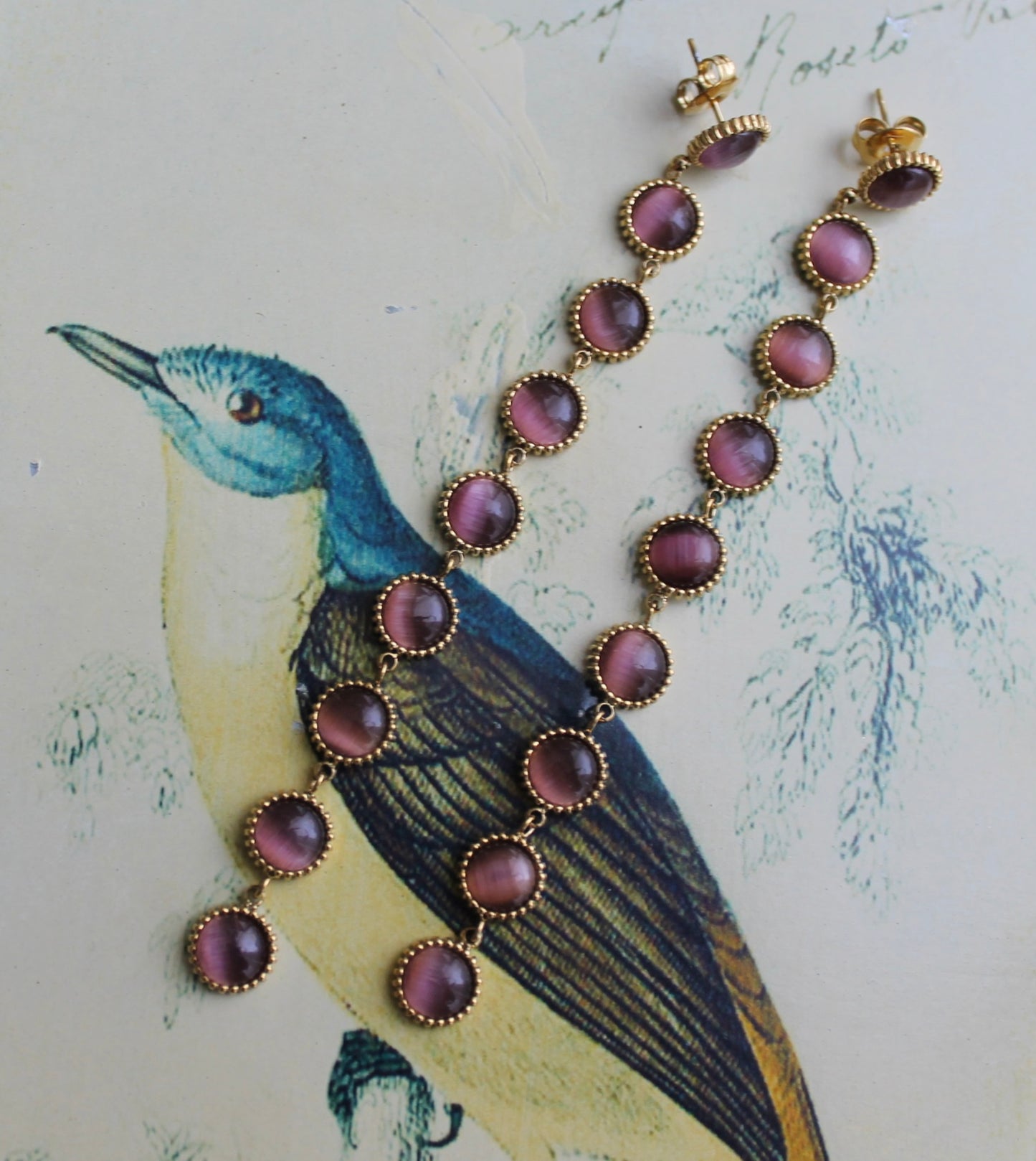Pendientes Largos Granate