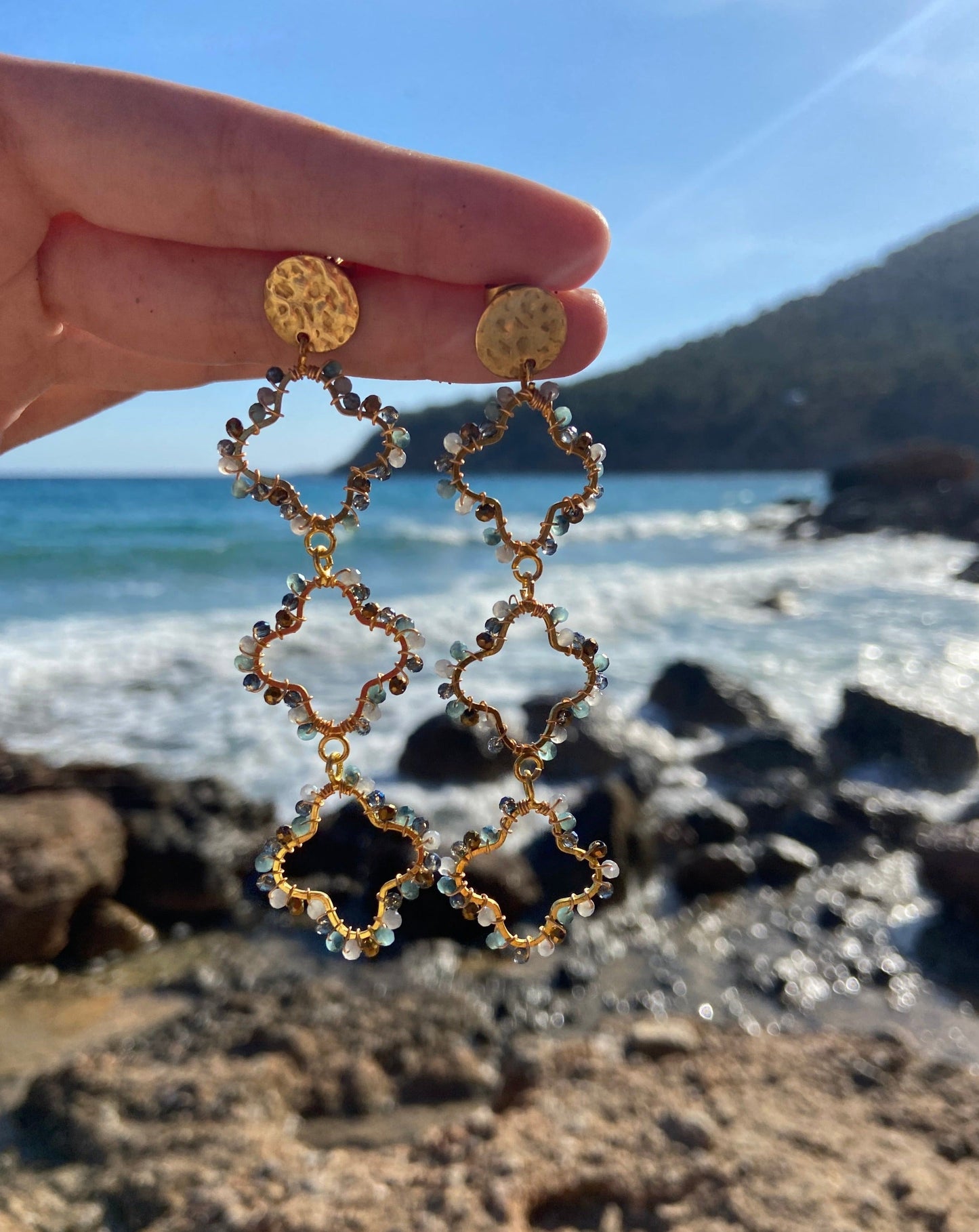 Pendientes Tréboles Azul