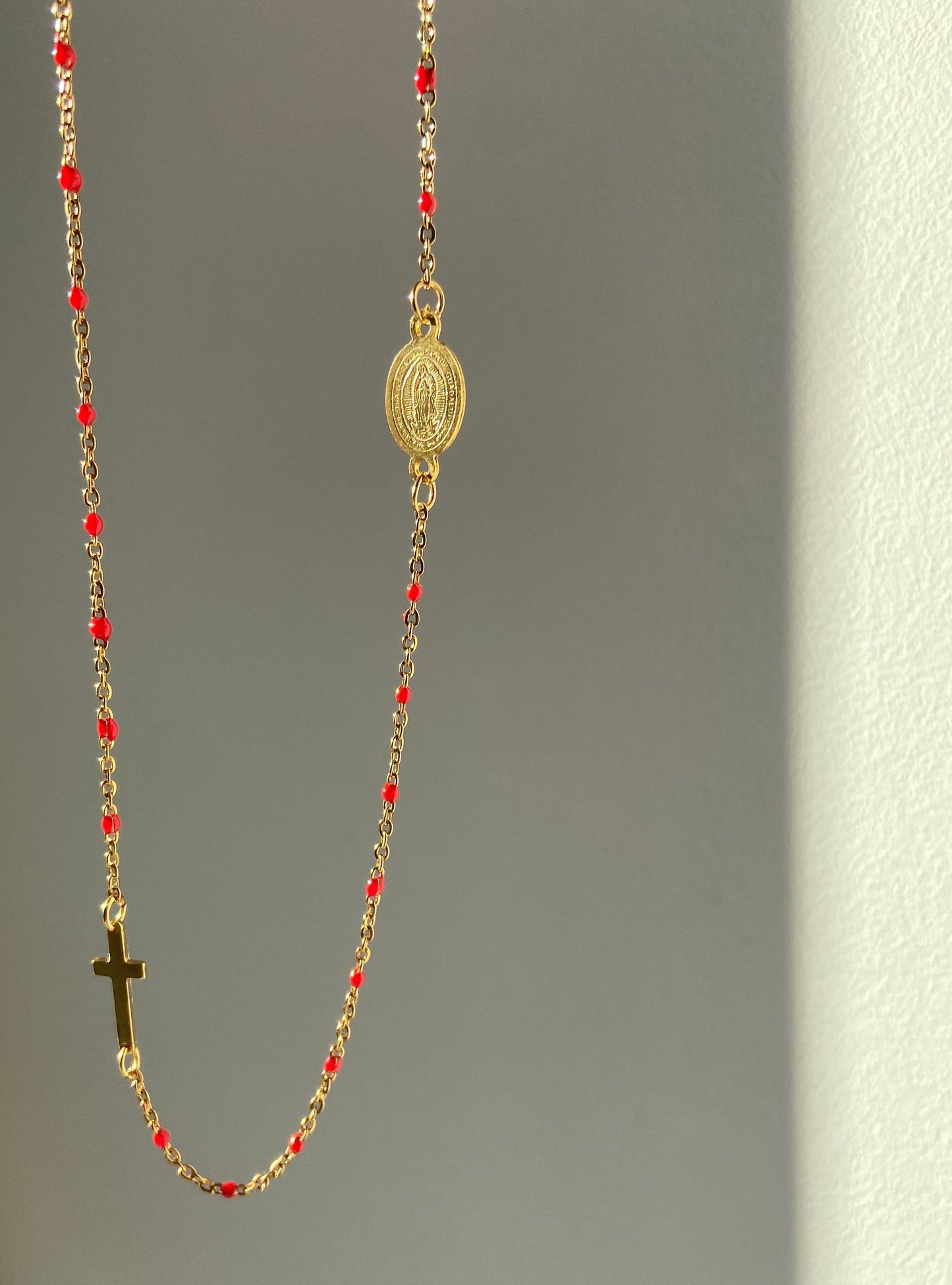 Collar Rosario (rojo)