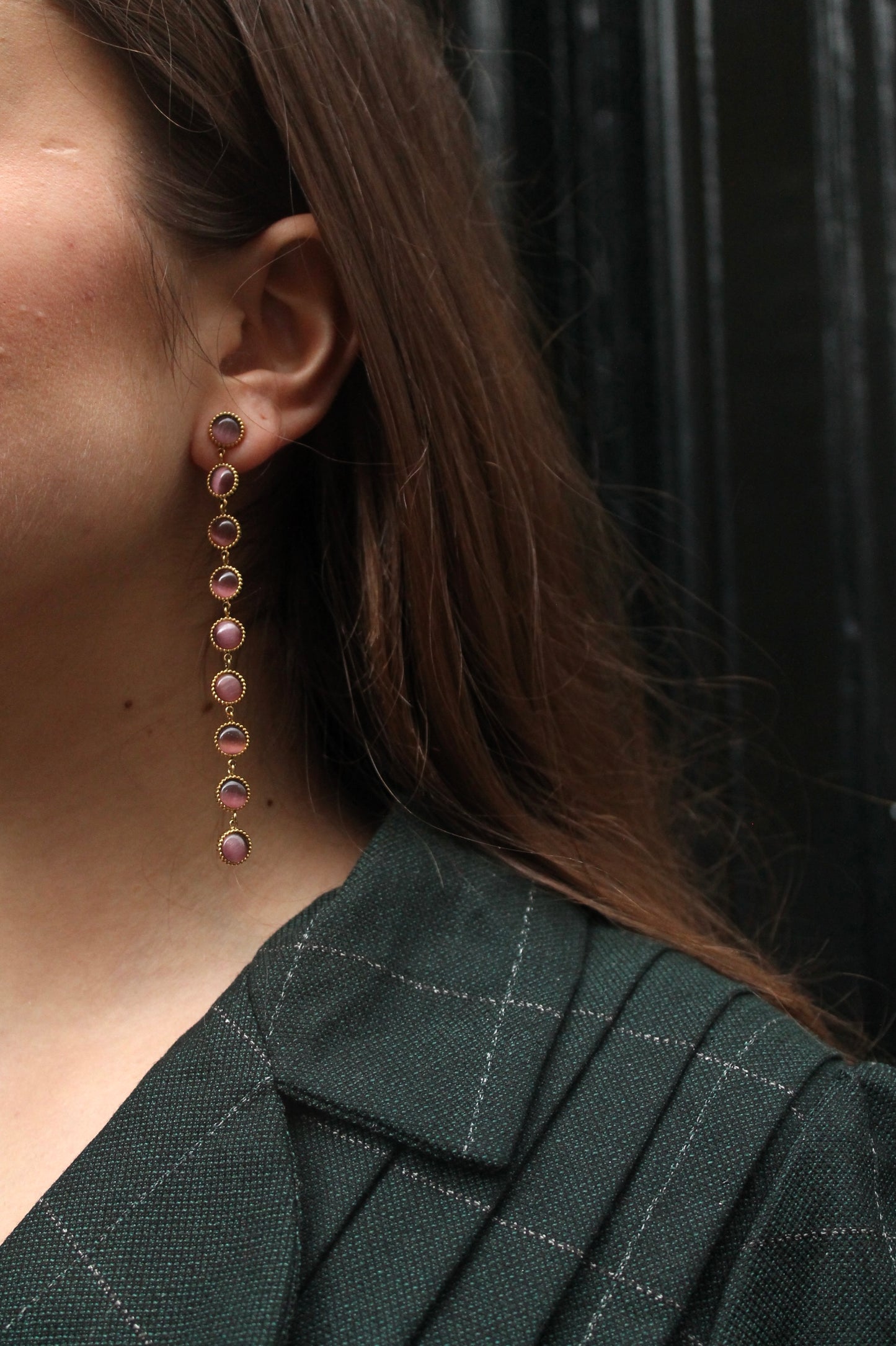 Pendientes Largos Granate