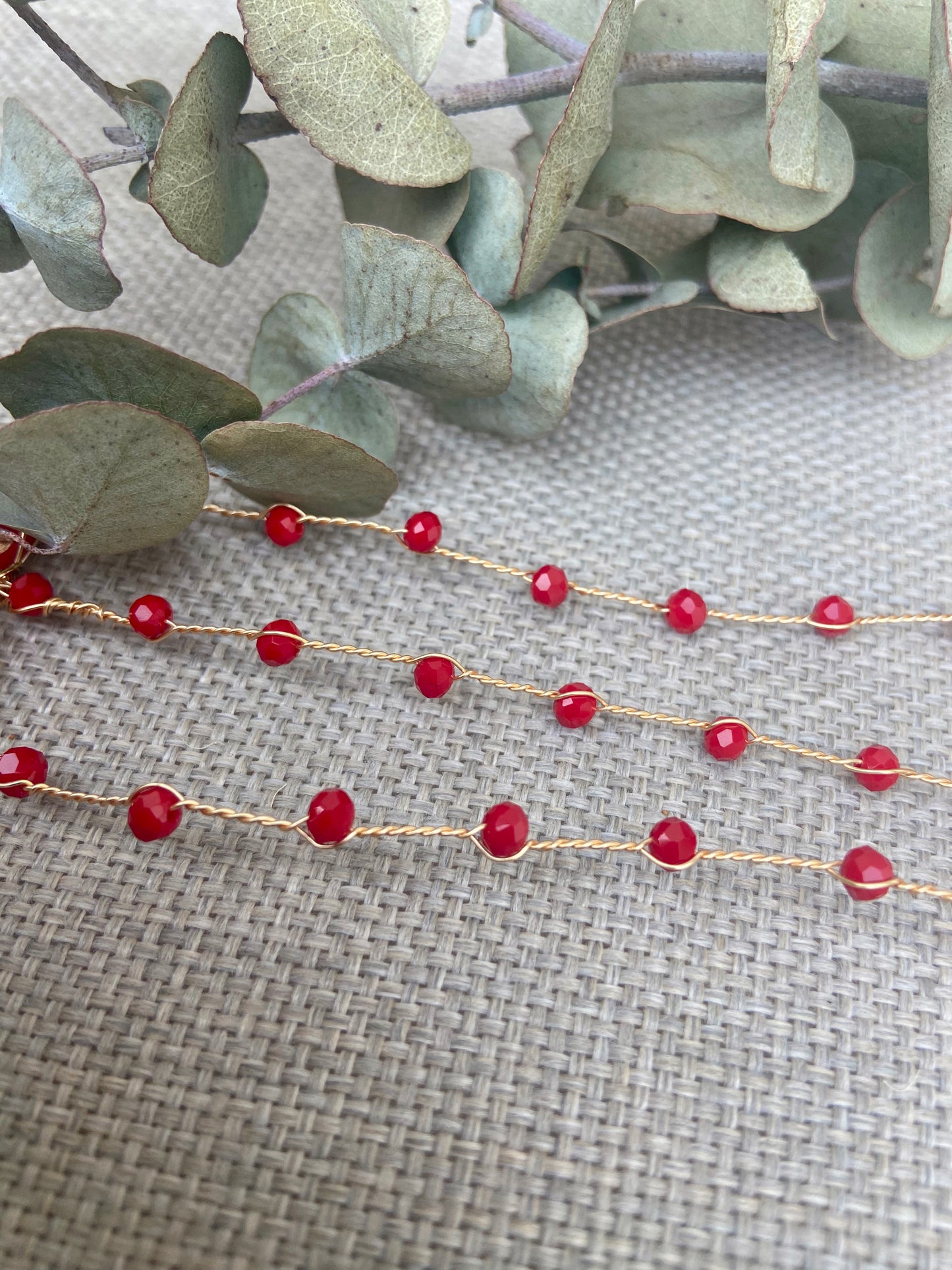 Choker Triple Rojo