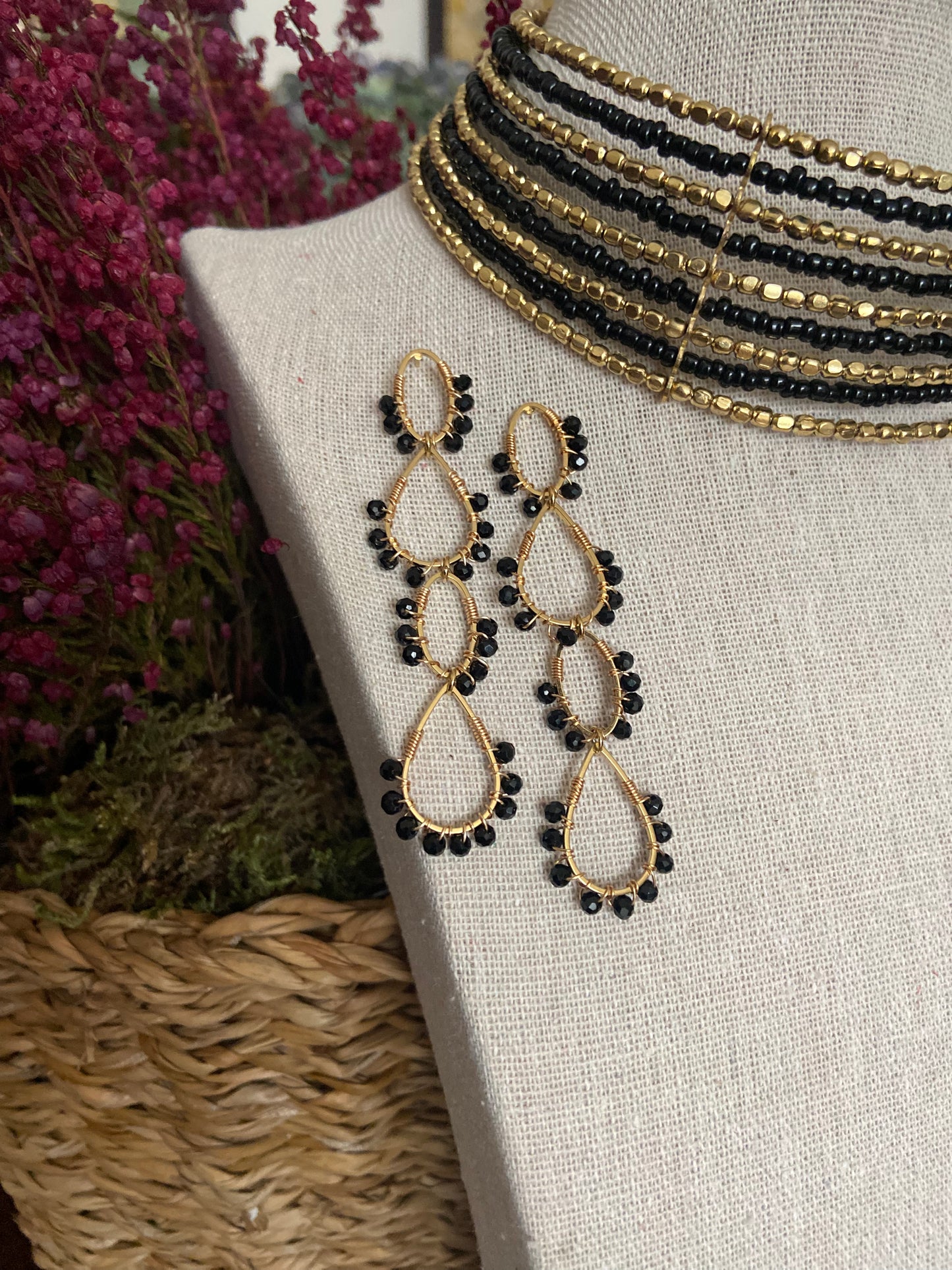Pendientes Drop Negro