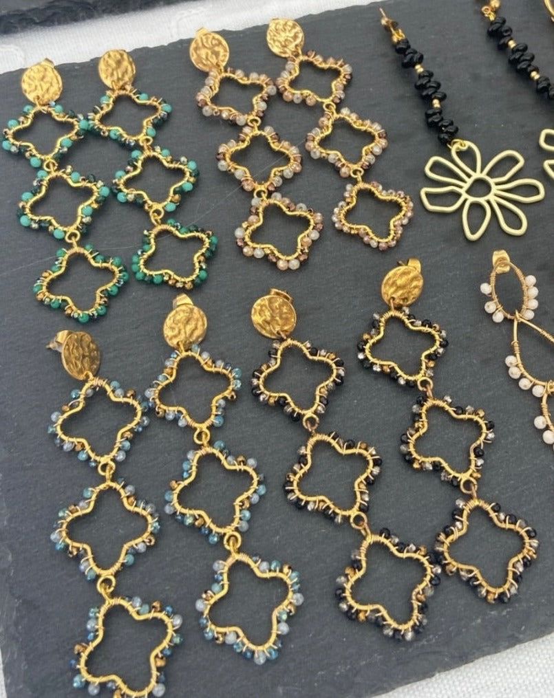 Pendientes Tréboles Azul