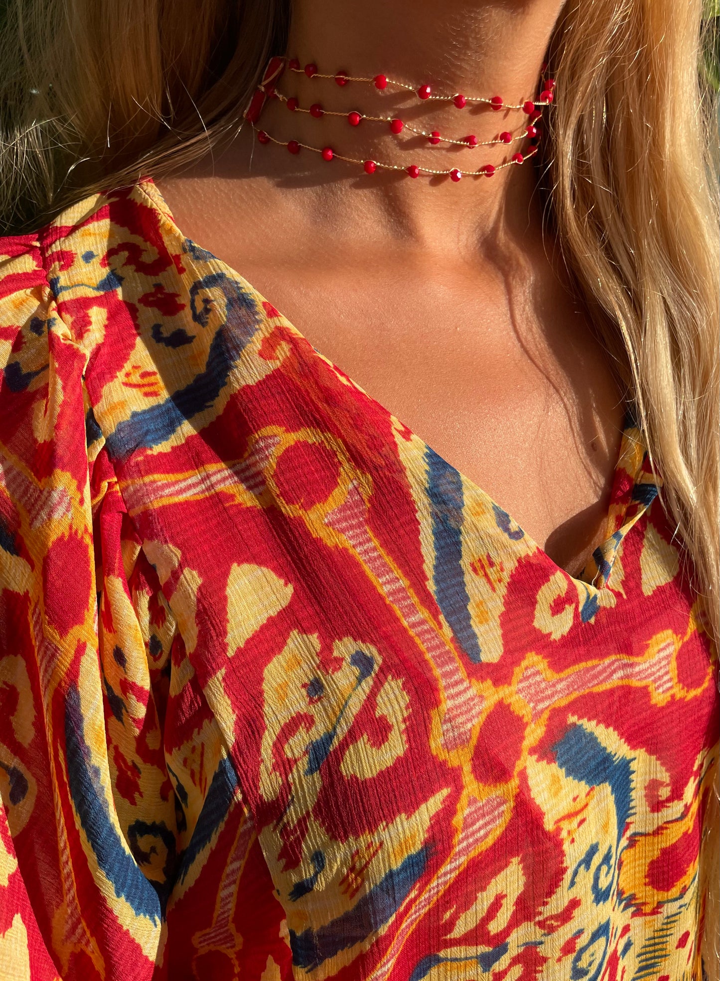 Choker Triple Rojo