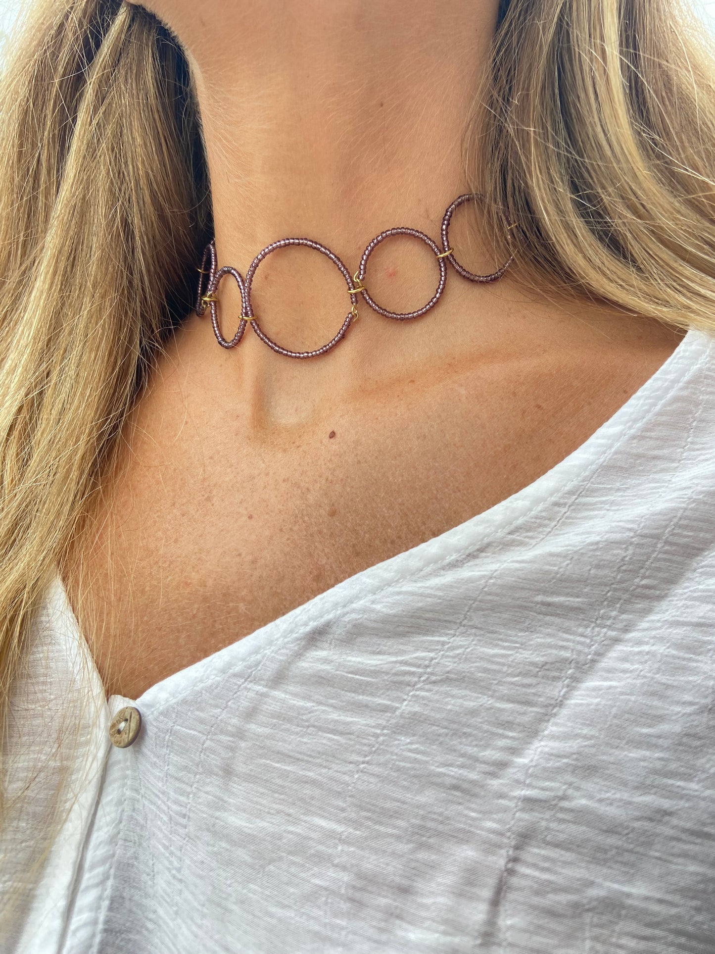 Choker Bolitas Morado