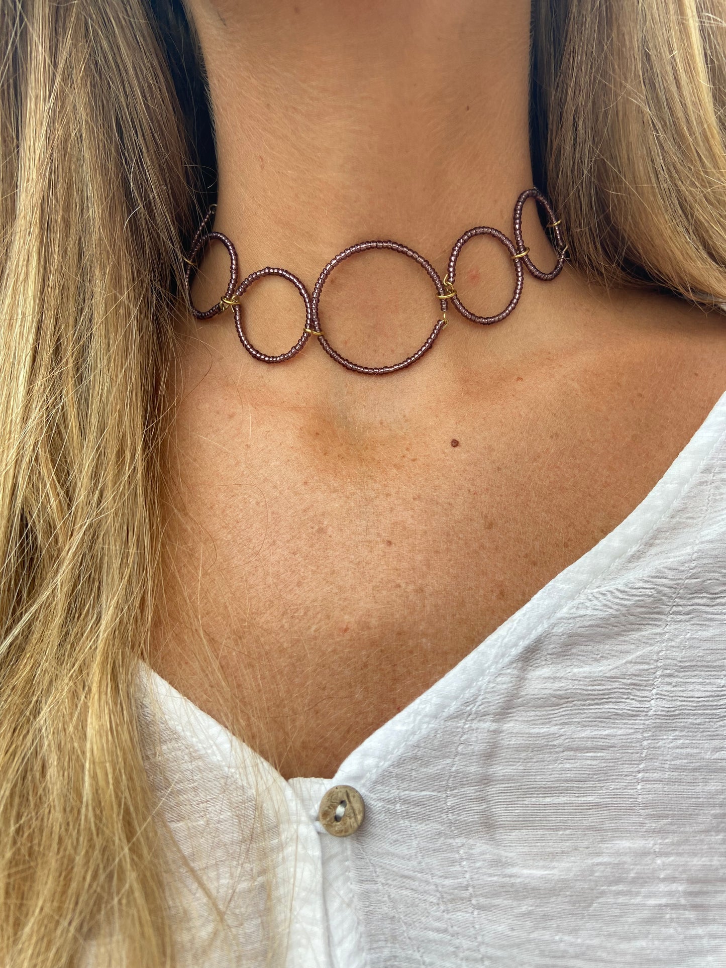 Choker Bolitas Morado