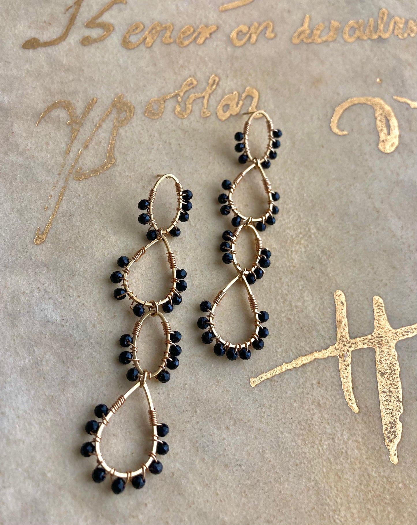 Pendientes Drop Negro