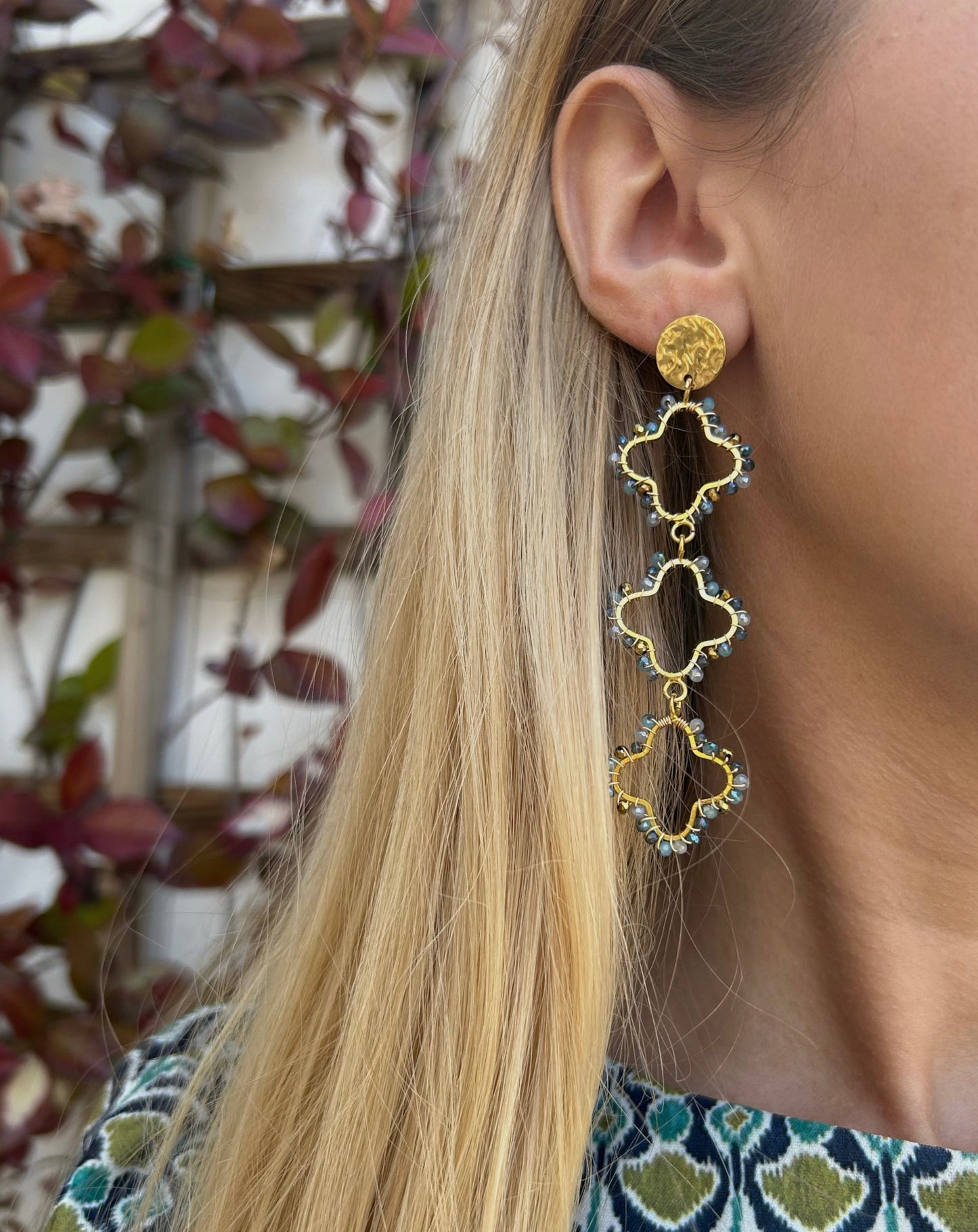 Pendientes Tréboles Azul