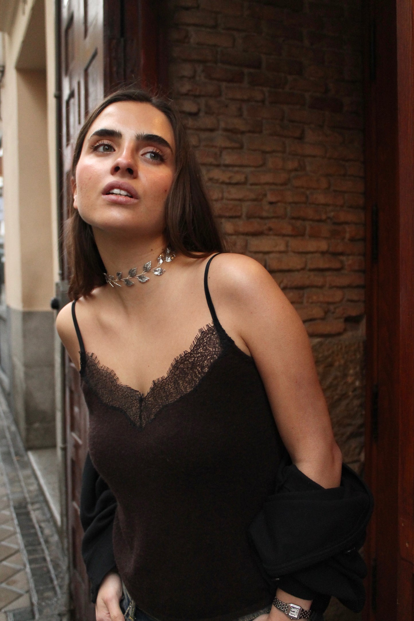 Choker Hojas Plateado