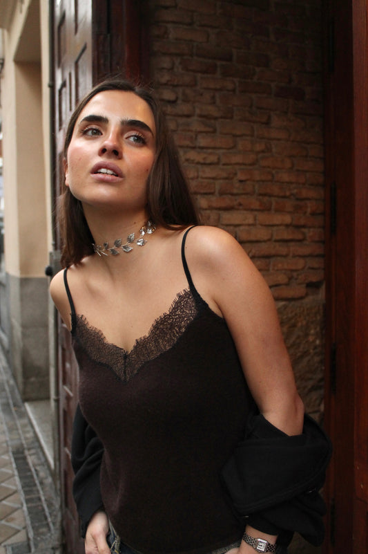 Choker Hojas Plateado
