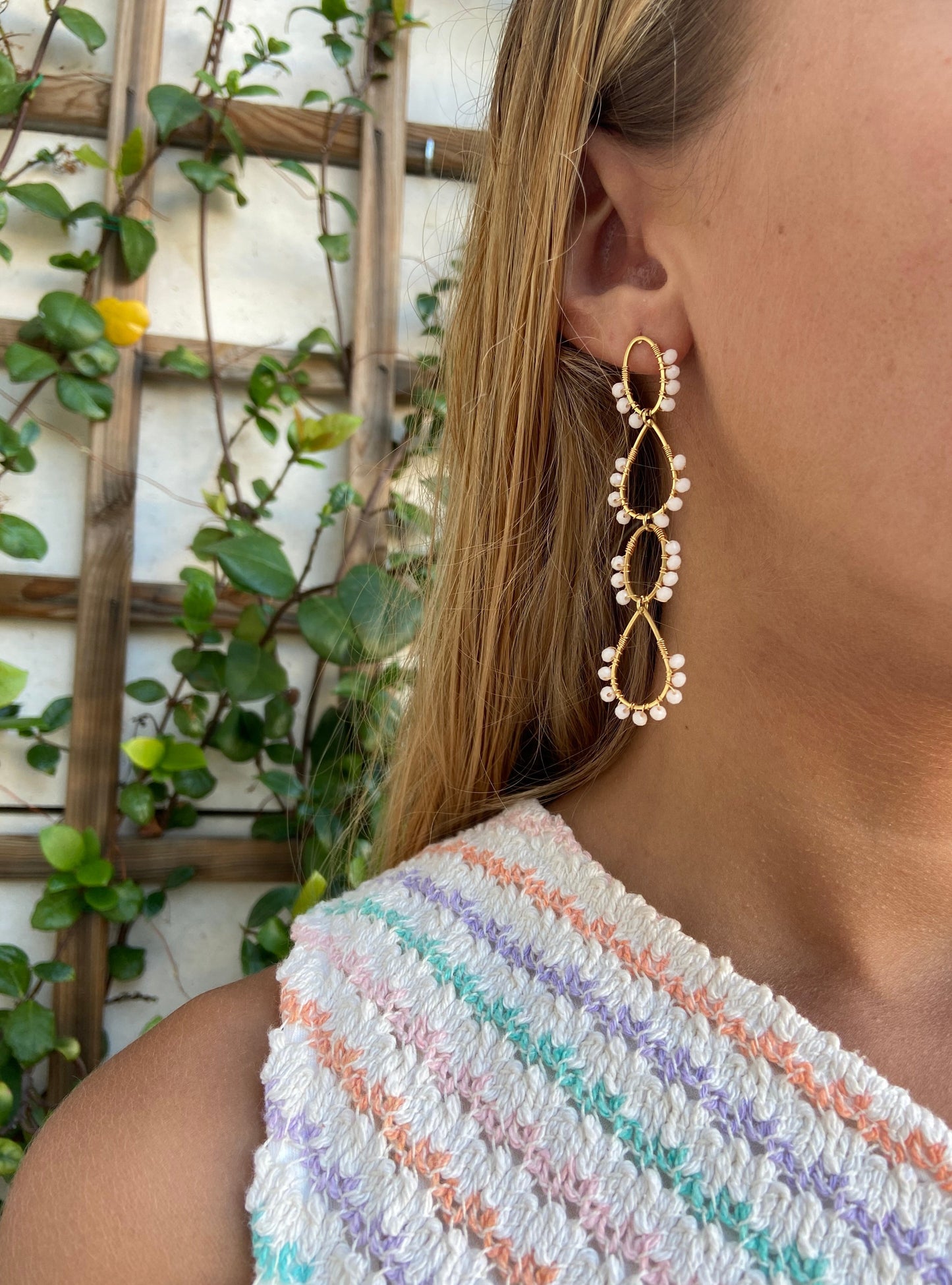 Pendientes Drop Blanco