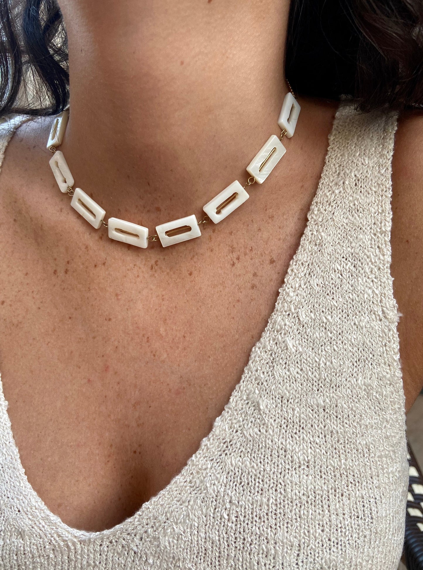 Choker Blanco Nácar