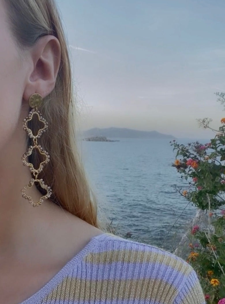 Pendientes Tréboles Blanco
