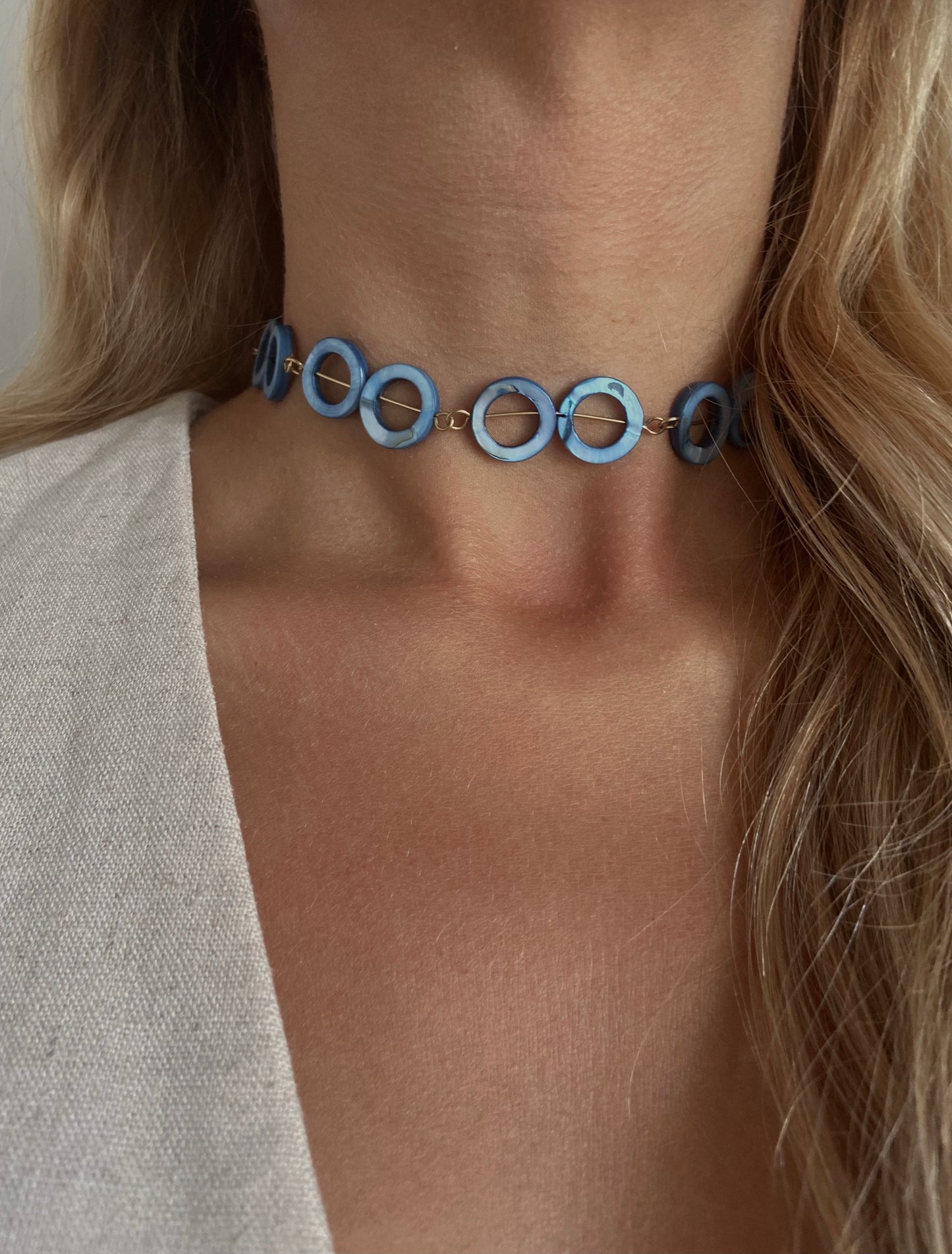 Choker Azul Nácar