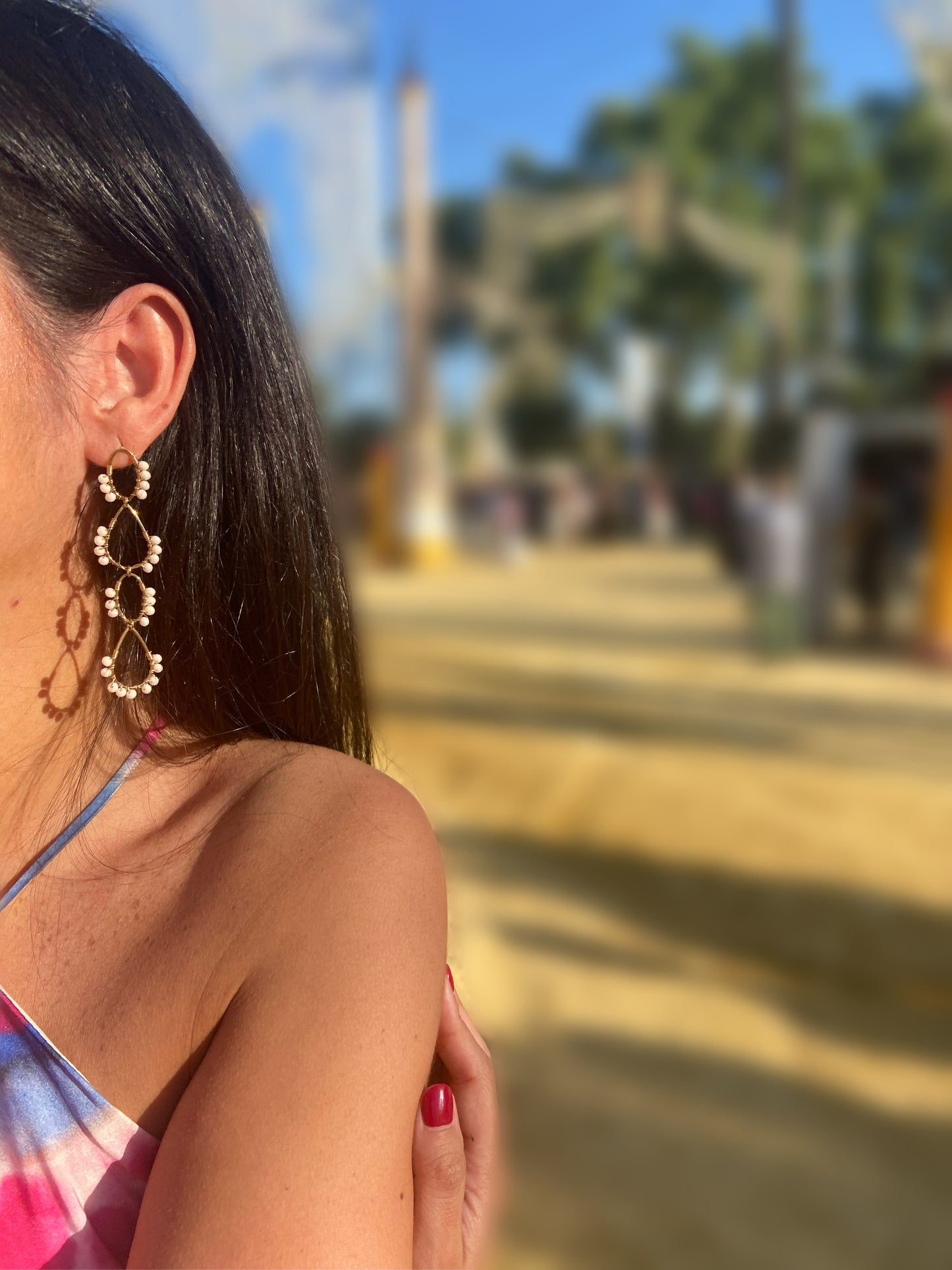 Pendientes Drop Blanco